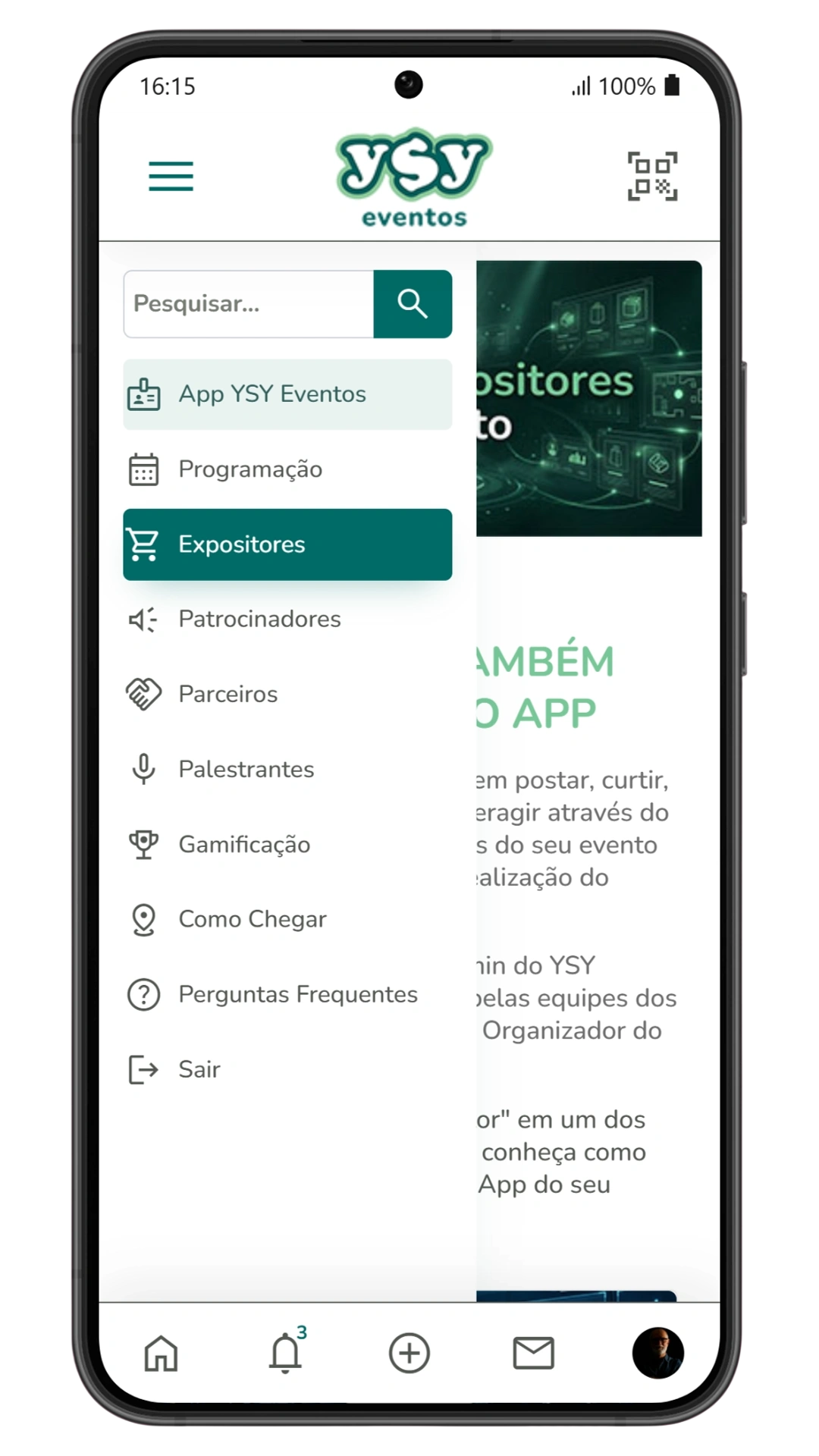 Tela do app YSY Eventos 02